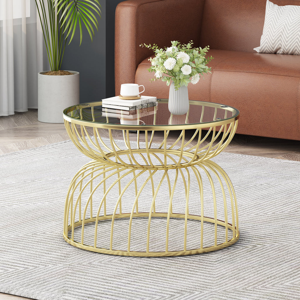 Golden Glass Coffee Table