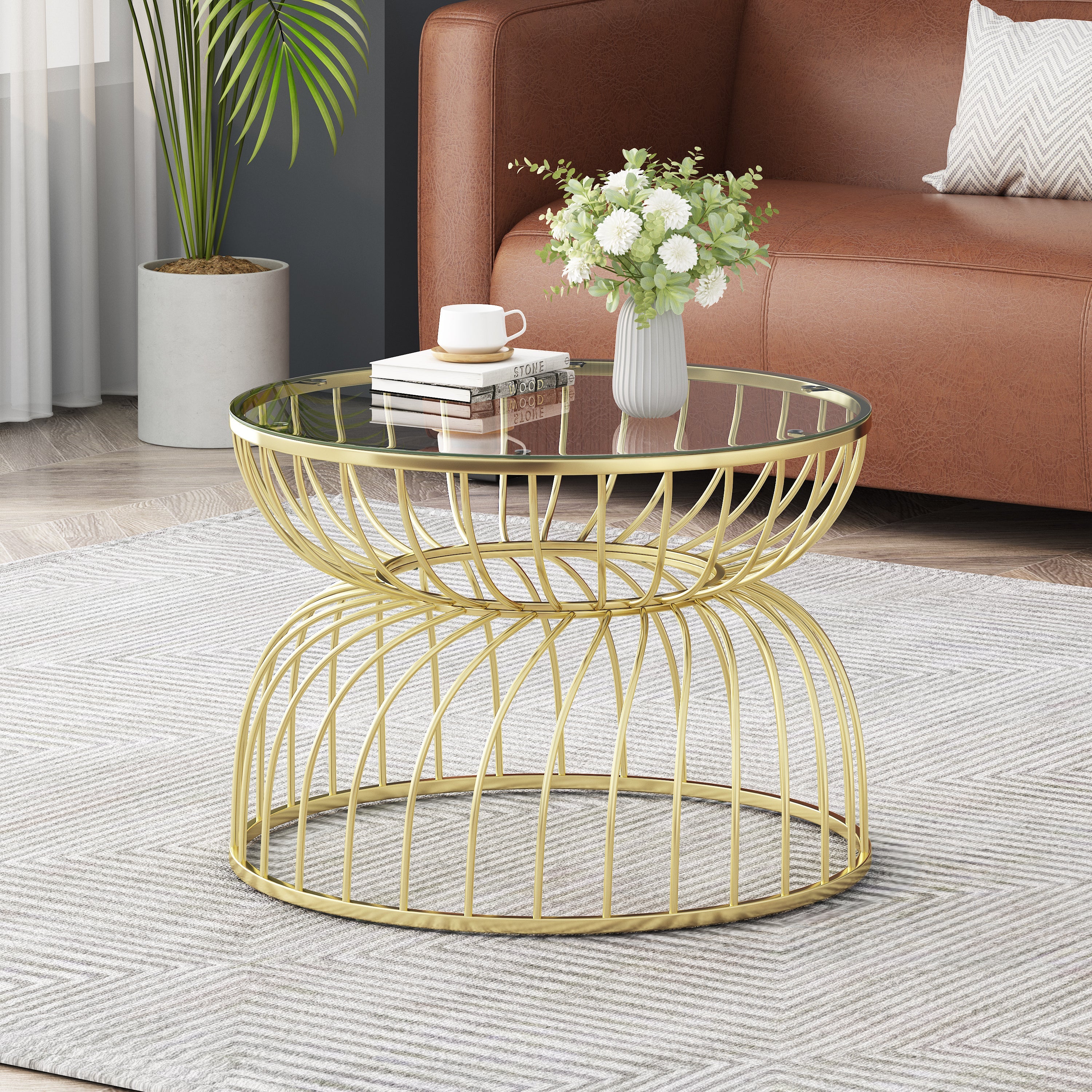 Golden Glass Coffee Table