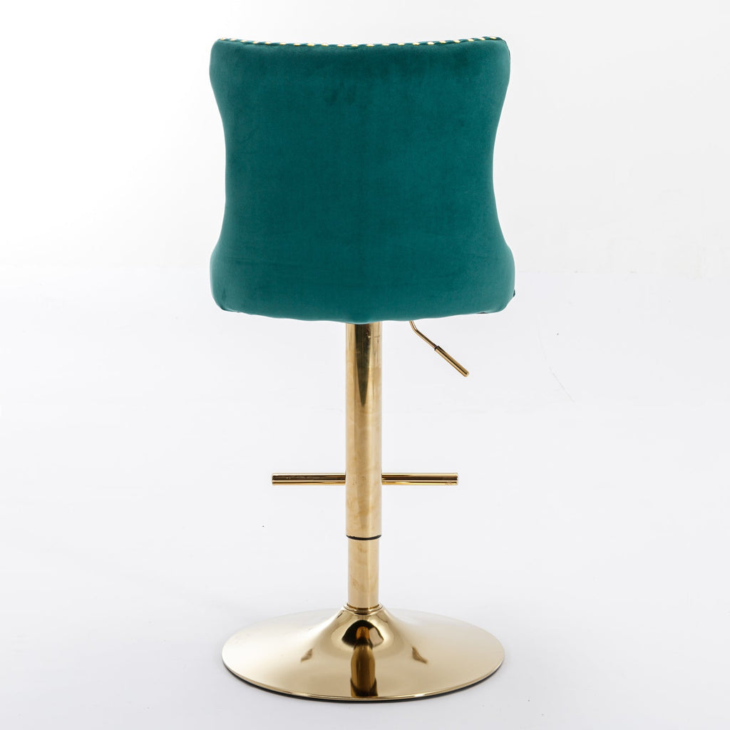 25-33 Inch Modern Velvet Swivel Barstools (Set of 2)
