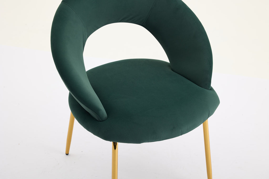 Velvet/Teddy Fabric Dining Chairs with Curved Backrest