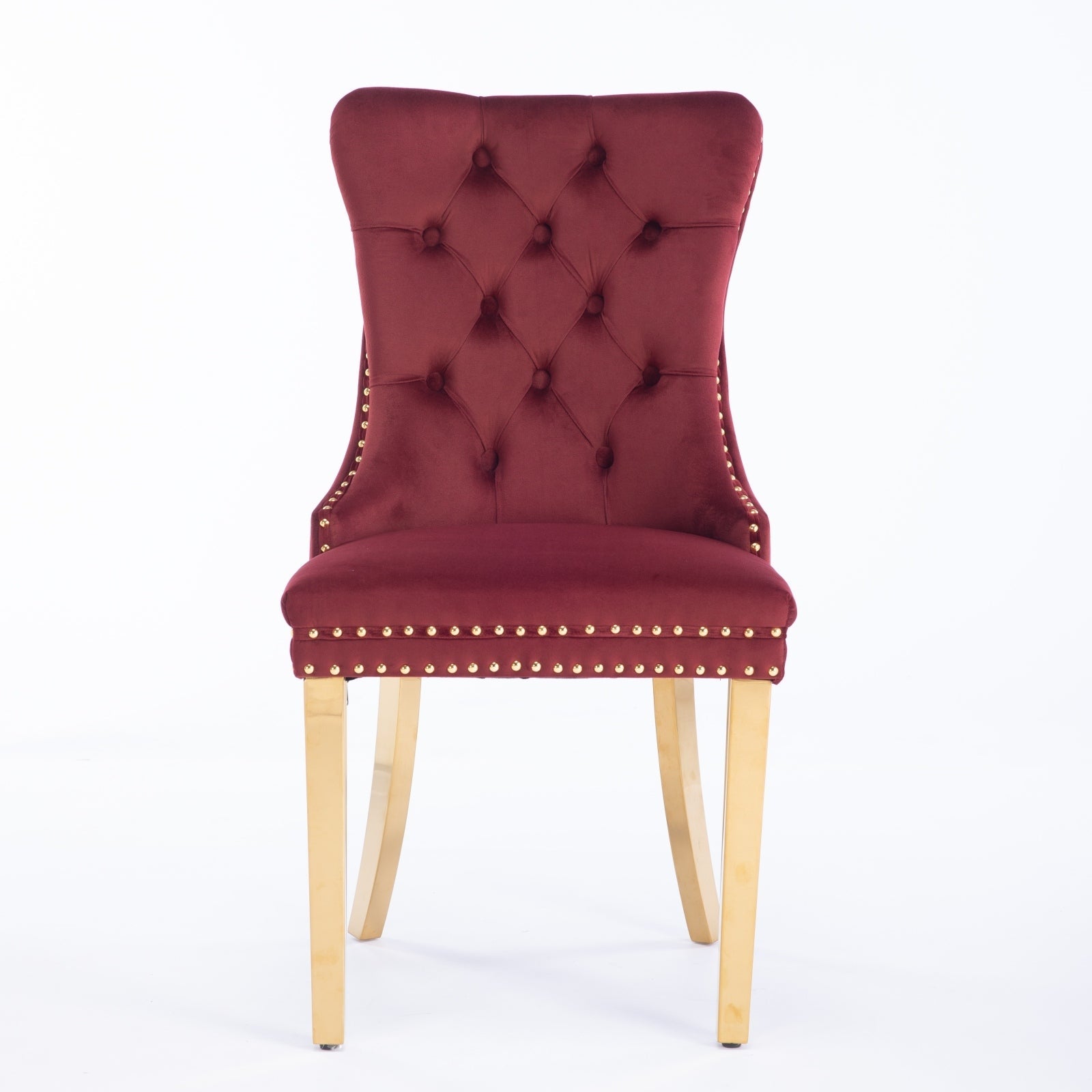 Modern High-end Tufted Solid Wood Velvet Dining Chair(Set of 2)