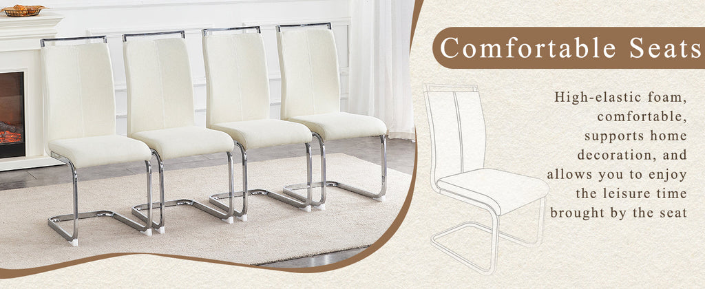 Luxury Style Grainy Fabric-like Dining Chairs (Set of 4)