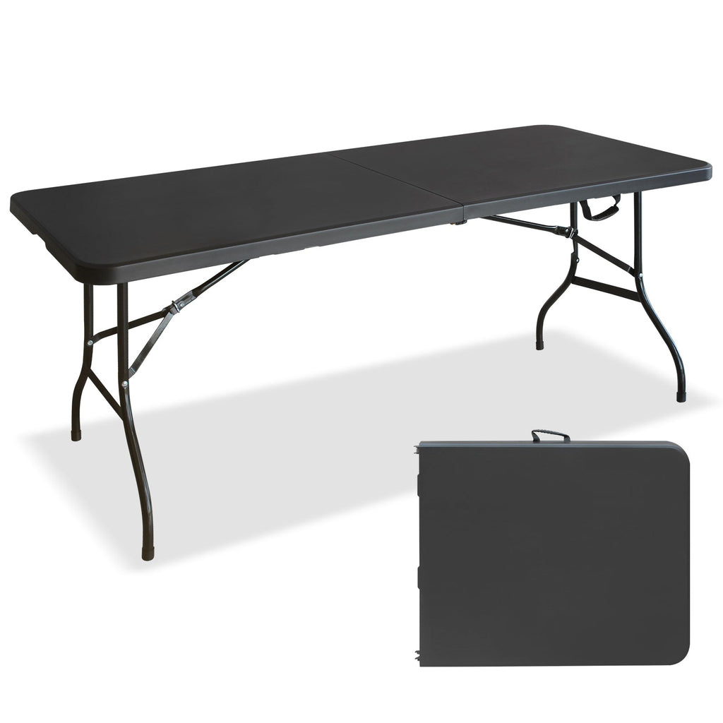 6ft Black Multi-functional Outdoor Folding Leisure Picnic Game Party Table