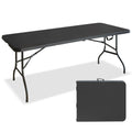 6ft Black Multi-functional Outdoor Folding Leisure Picnic Game Party Table