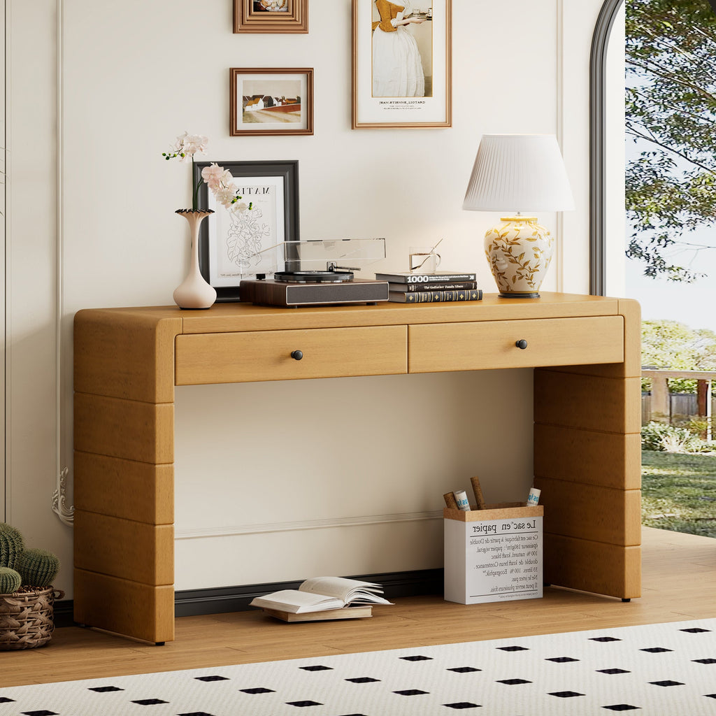Wooden Entryway Table with 2 Drawers