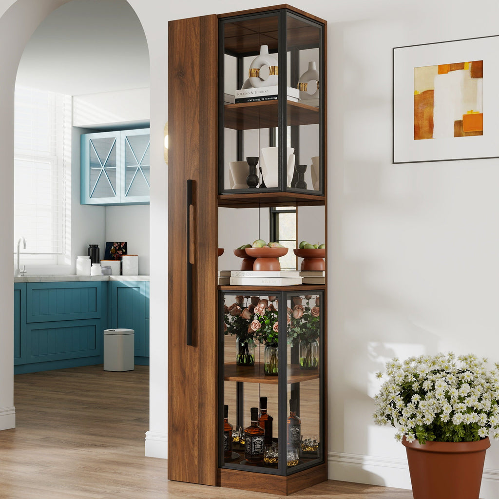 70' Display Cabinet with Glass Doors and Lights