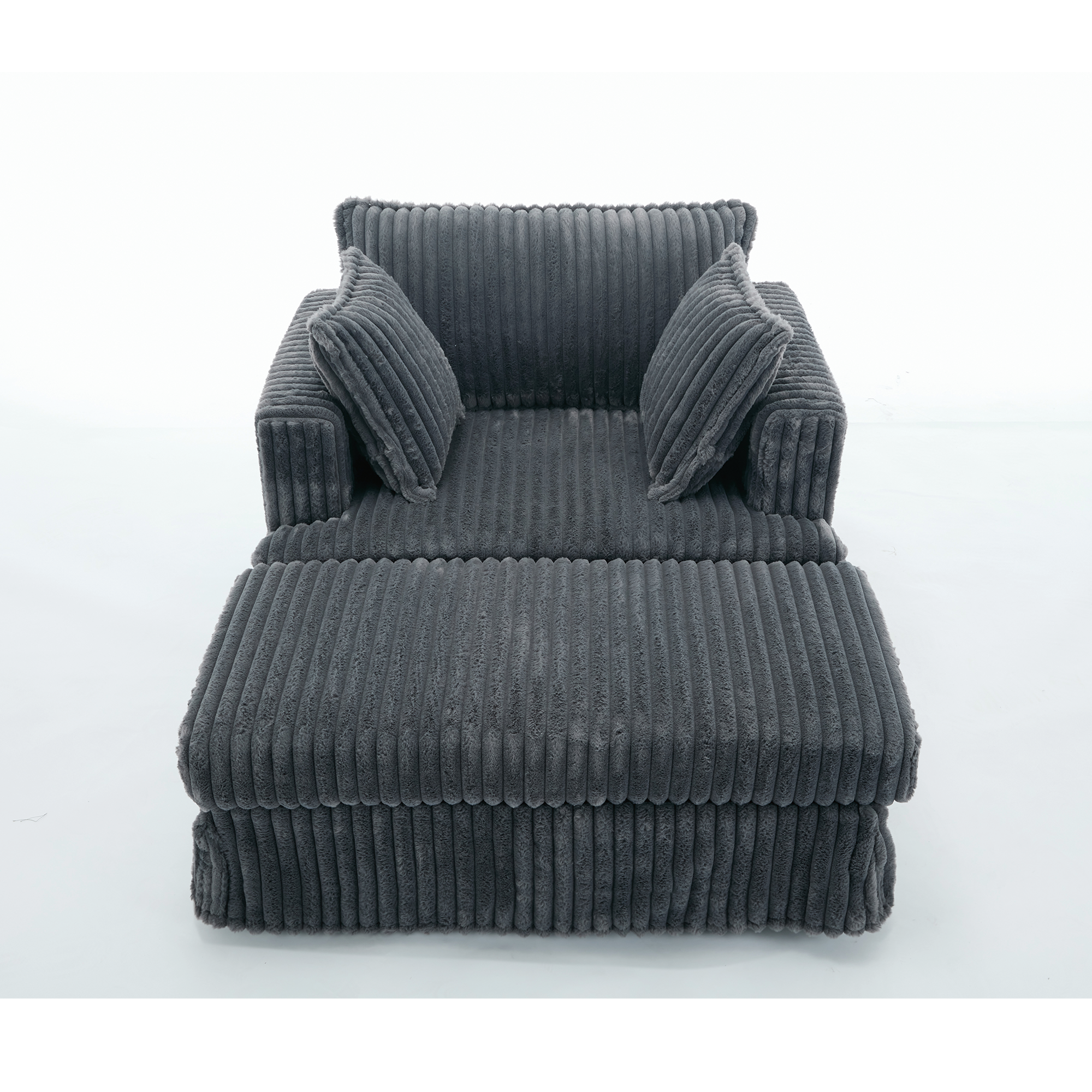 47.7'' Oversized Corduroy Chaise Longue with Ottoman