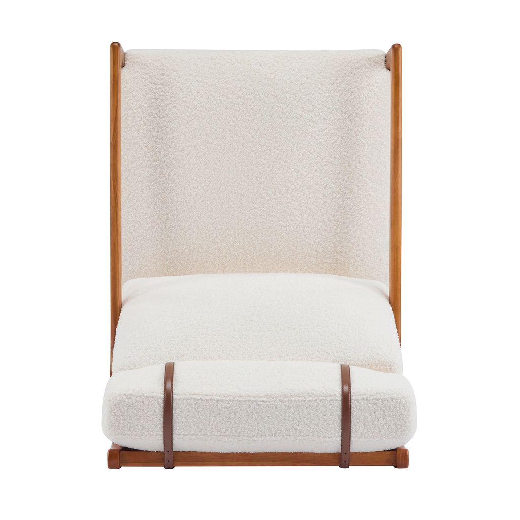 Modern Solid Wood Frame Ergonomic Accent Armchair with High Back