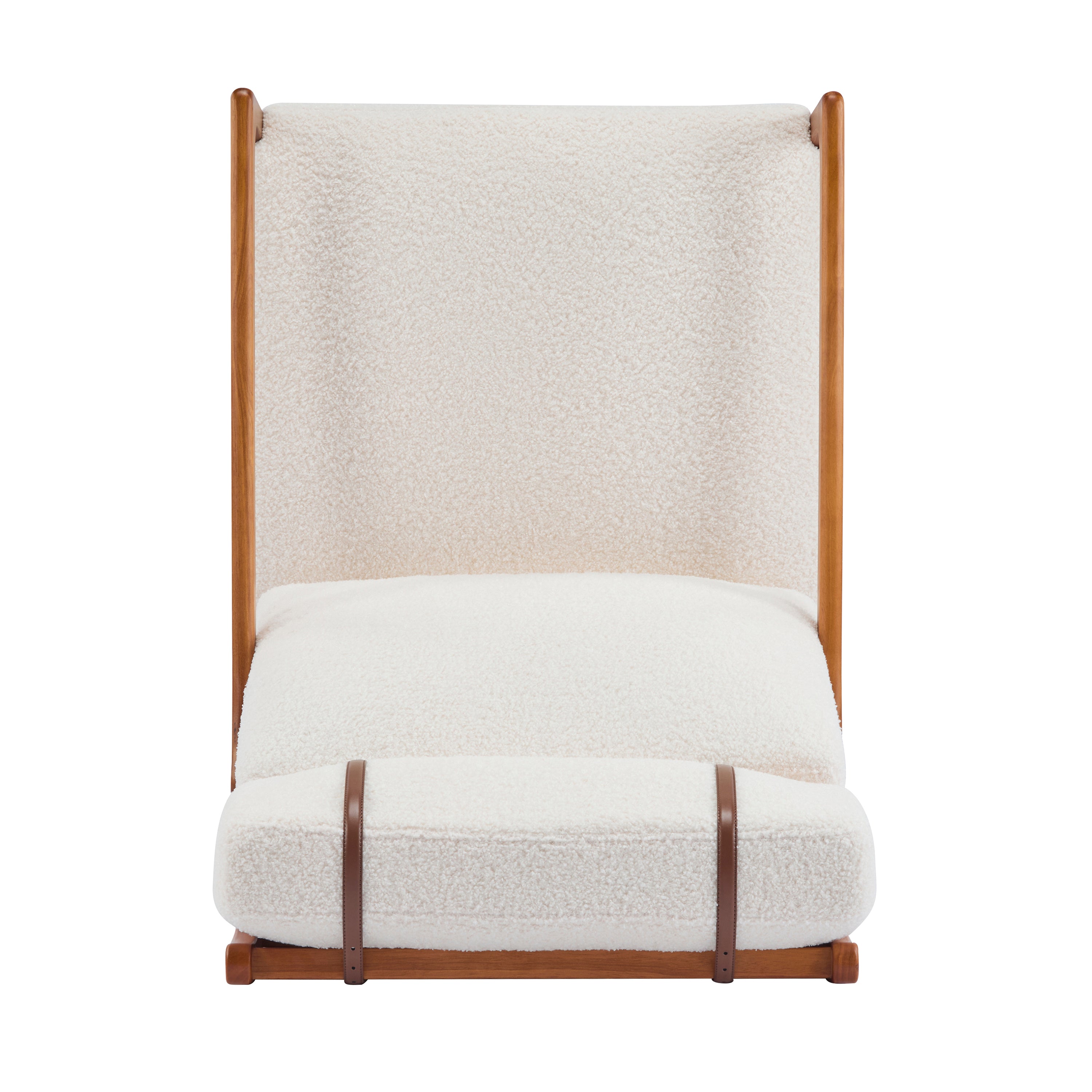 Modern Solid Wood Frame Ergonomic Accent Armchair with High Back