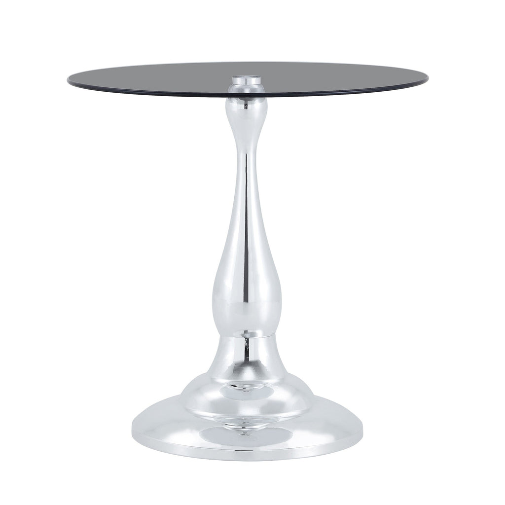 20" Small Luxury Metal Round Side Table with a Glass Top