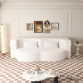 Modern Convertible Teddy Fabric Sofa with 2 Pillows