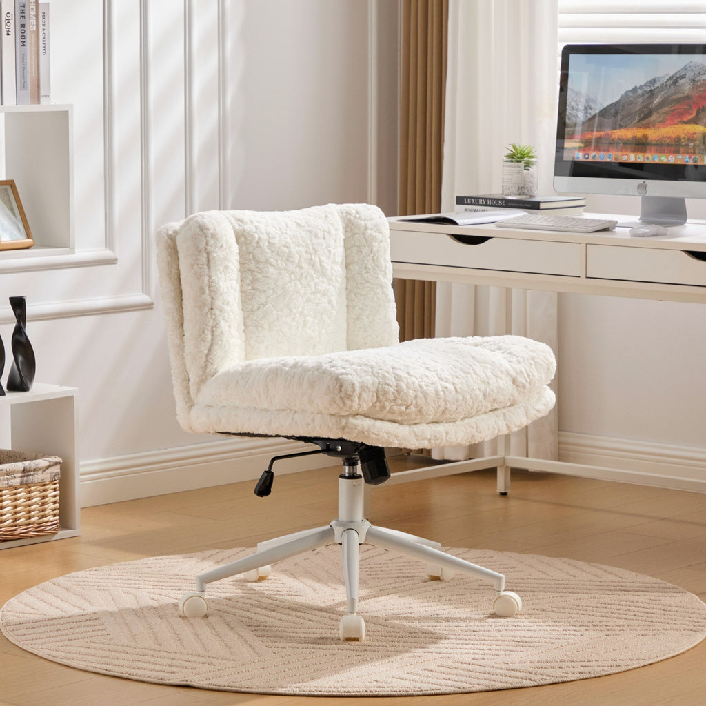 W26.4 inch Wider Artificial Rabbit Hair Home Office Chair