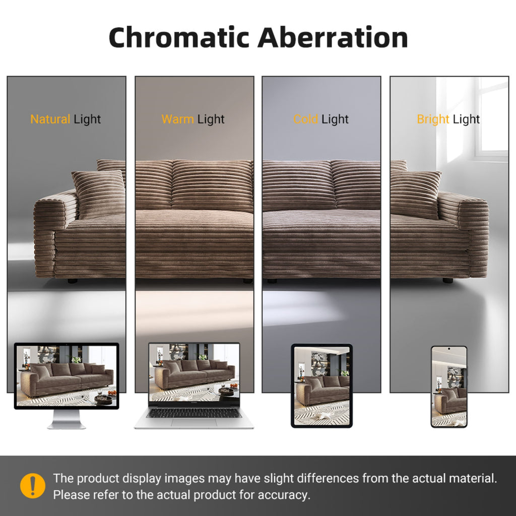 82.7' Modern Comfy Cloud Couch Sofa with Soft Pillows + Ottomans Option