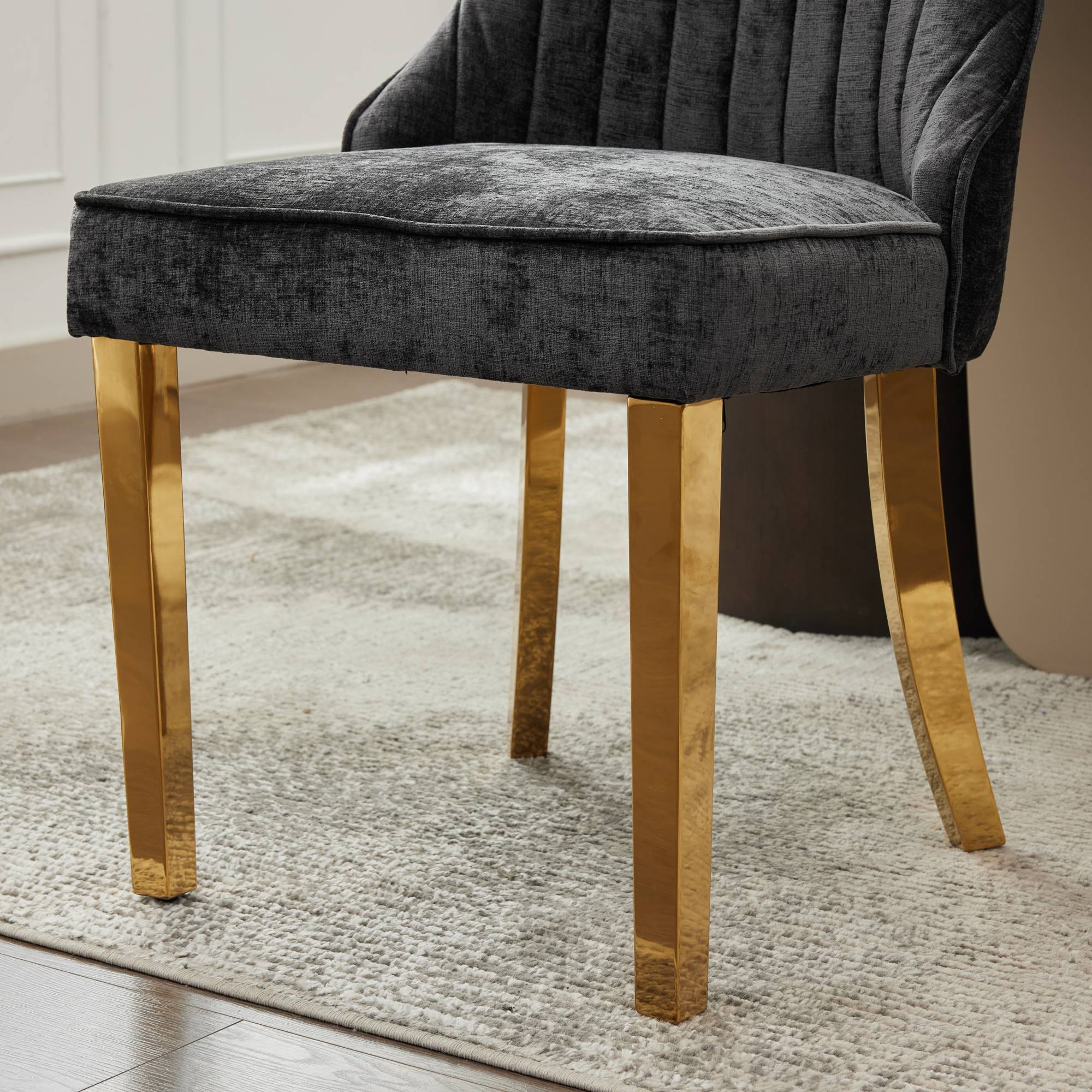 Rayon Cloth Flocking Chenille Dining Chairs (Set of 2 )