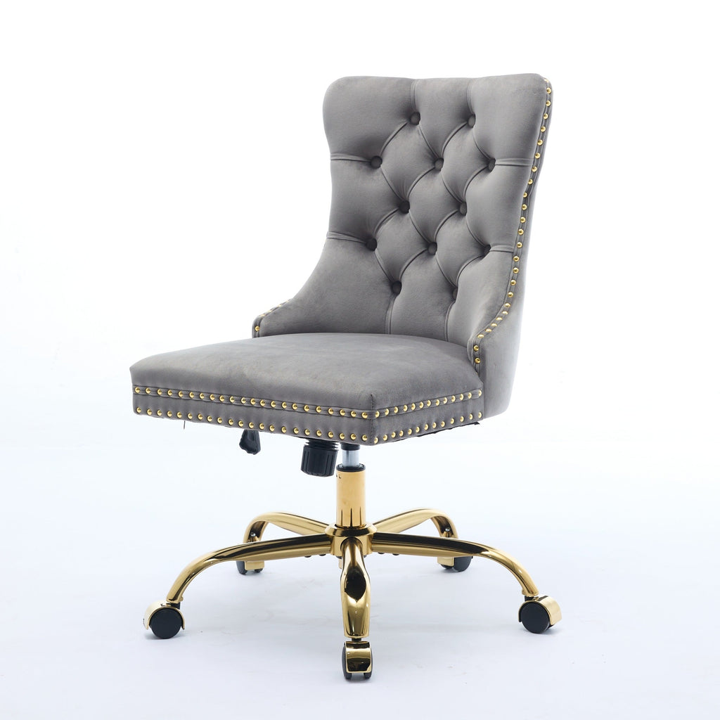 Modern Velvet Upholstered Tufted Button Home Office Chair