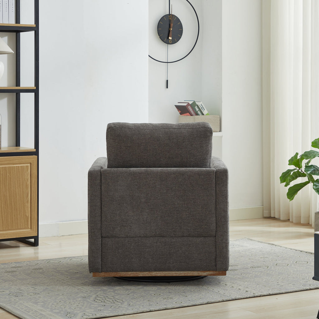 Modern Square Chenille Upholstered Swivel Accent Chair