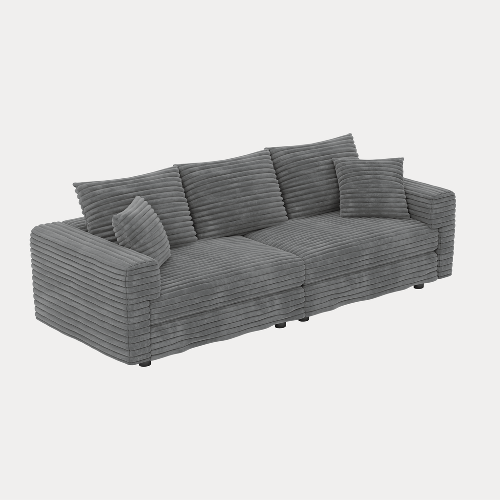 82.7' Modern Comfy Cloud Couch Sofa with Soft Pillows + Ottomans Option