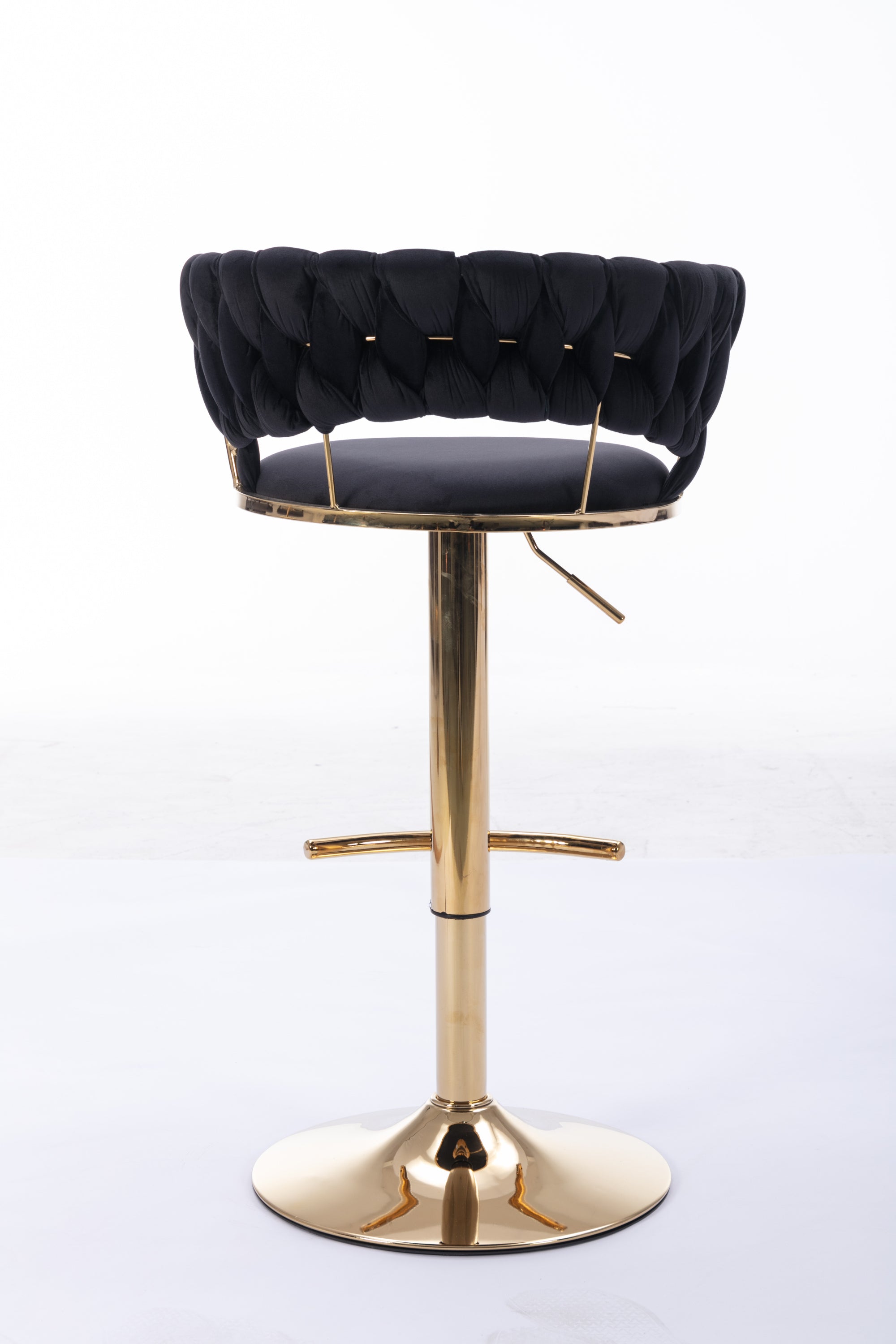 Swivel Height Adjustable Velvet Bar Stools with Golden Leg (Set of 2 )