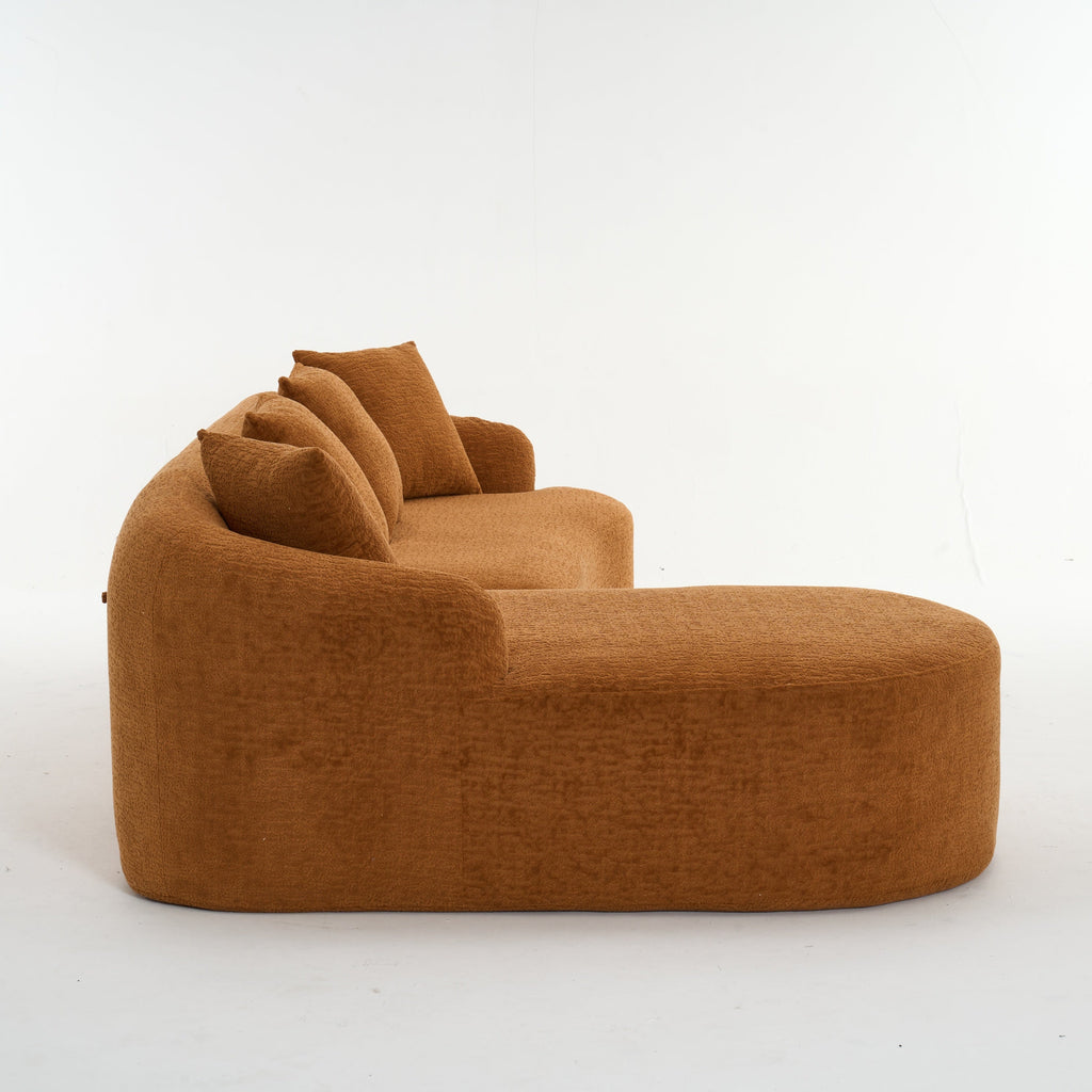 Boneless L-Shape Sectional Sofa with Curved Chaise