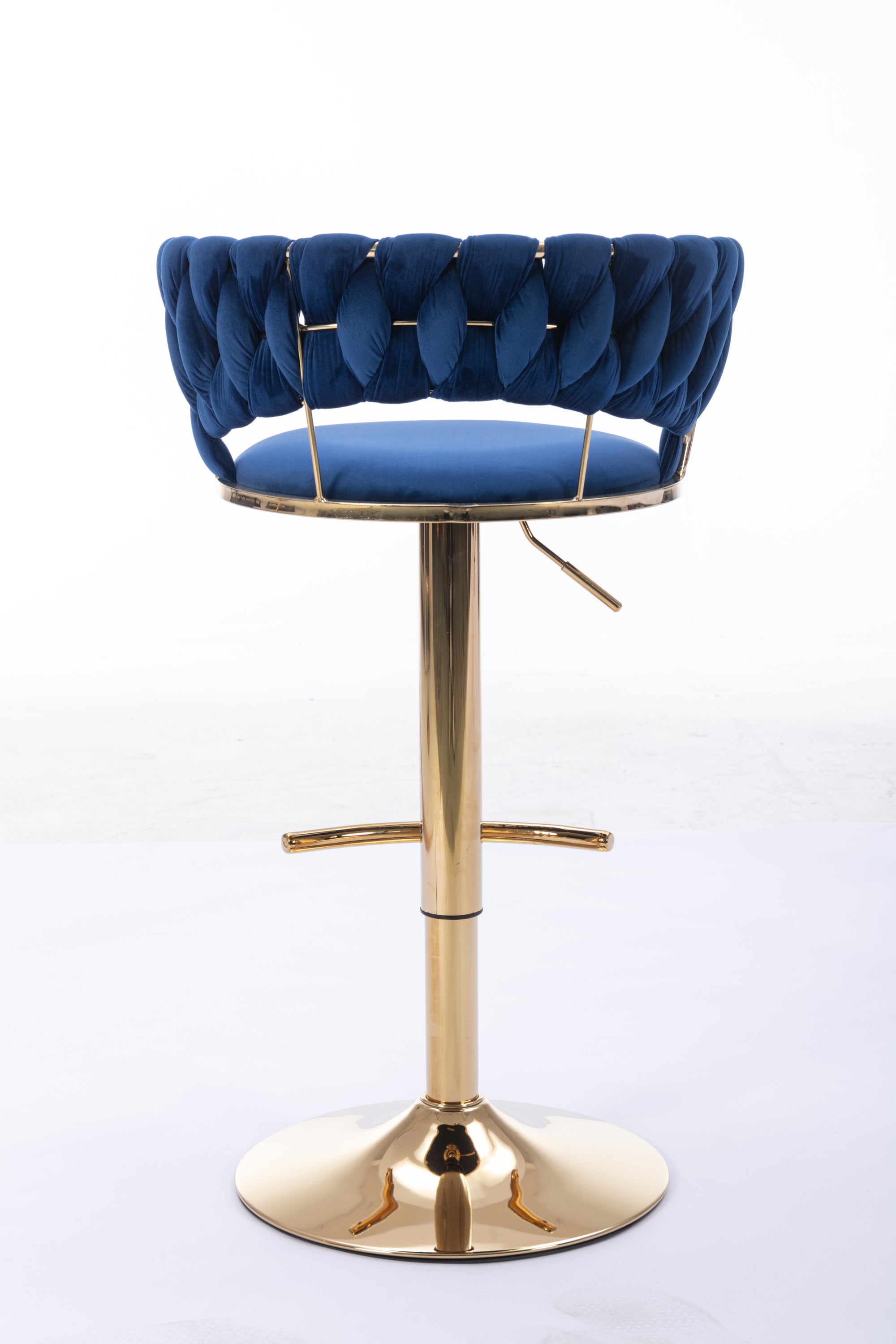 Swivel Height Adjustable Velvet Bar Stools with Golden Leg (Set of 2 )
