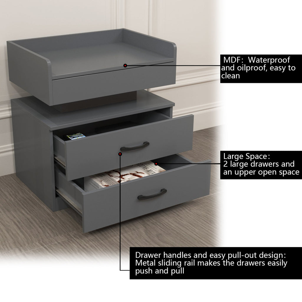 Nightstand with Remote-Controlled LED Strip Light