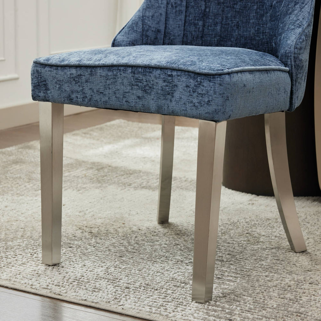 Rayon Cloth Flocking Chenille Dining Chairs (Set of 2 )
