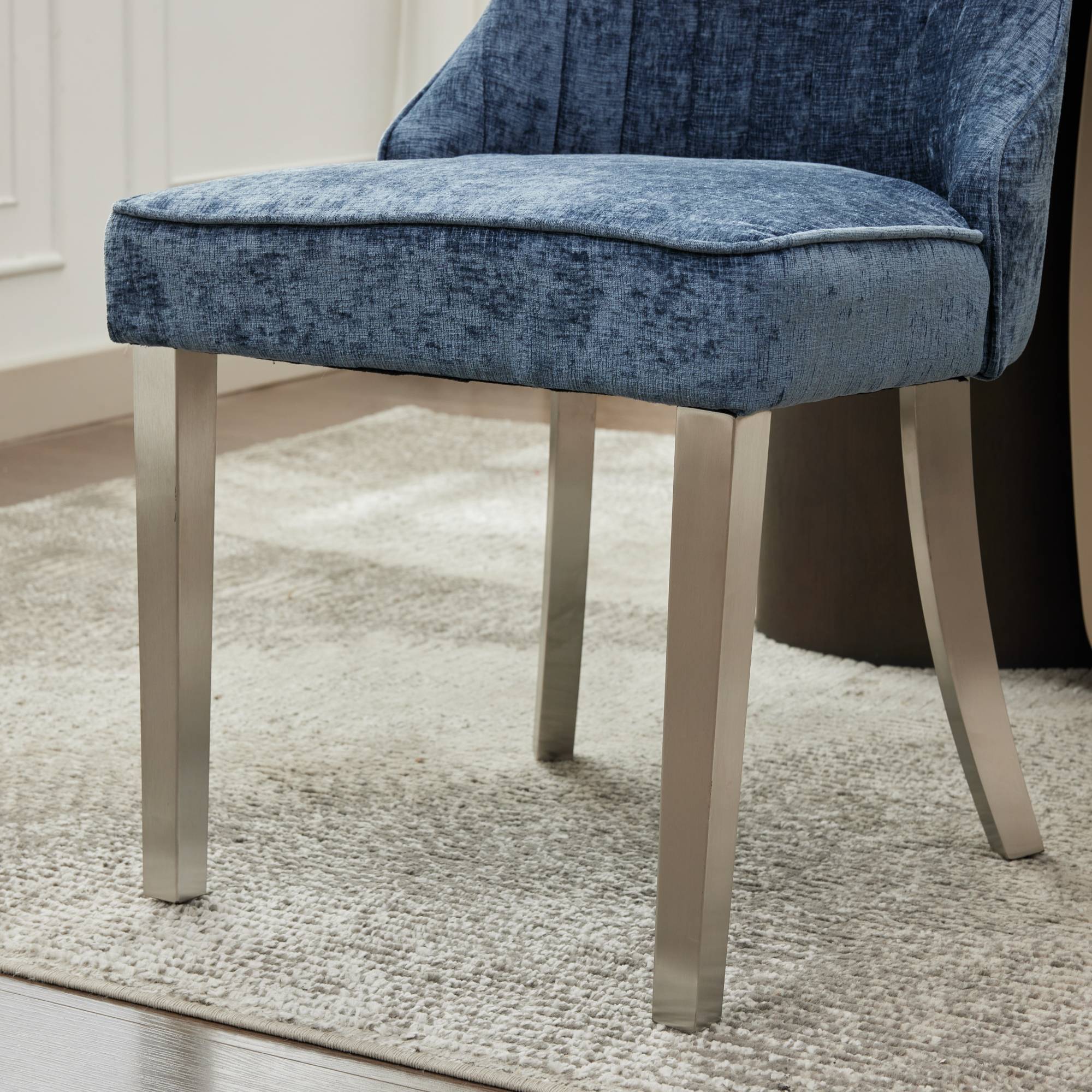 Rayon Cloth Flocking Chenille Dining Chairs (Set of 2 )