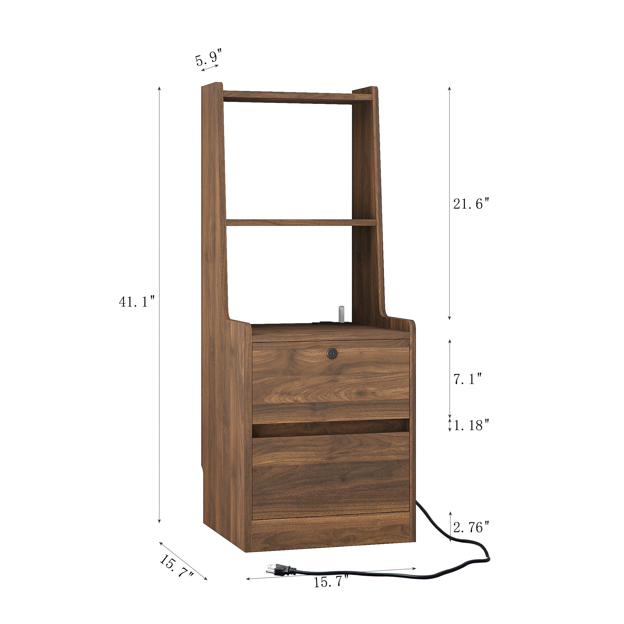 Modern Smart Nightstand with Charging Station