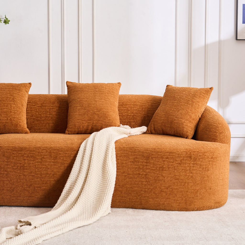 Boneless L-Shape Sectional Sofa with Curved Chaise