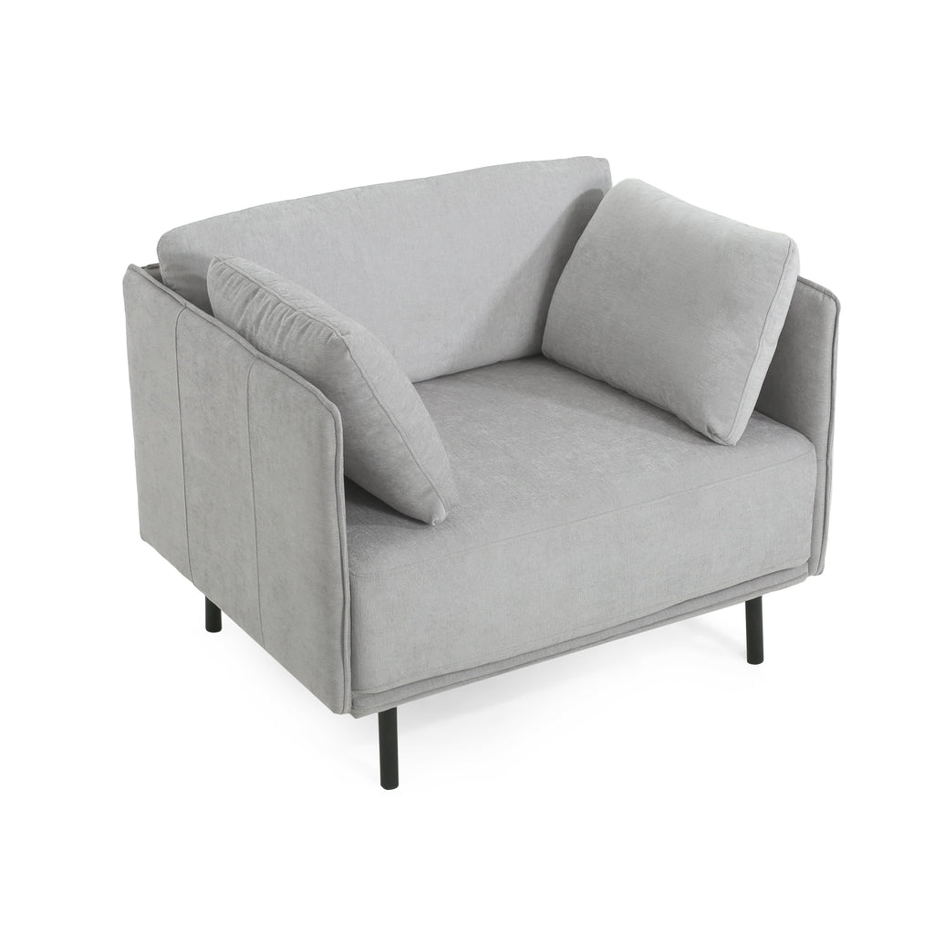 Vintage Grey 39' Lounge Chair with Polyester Upholstery