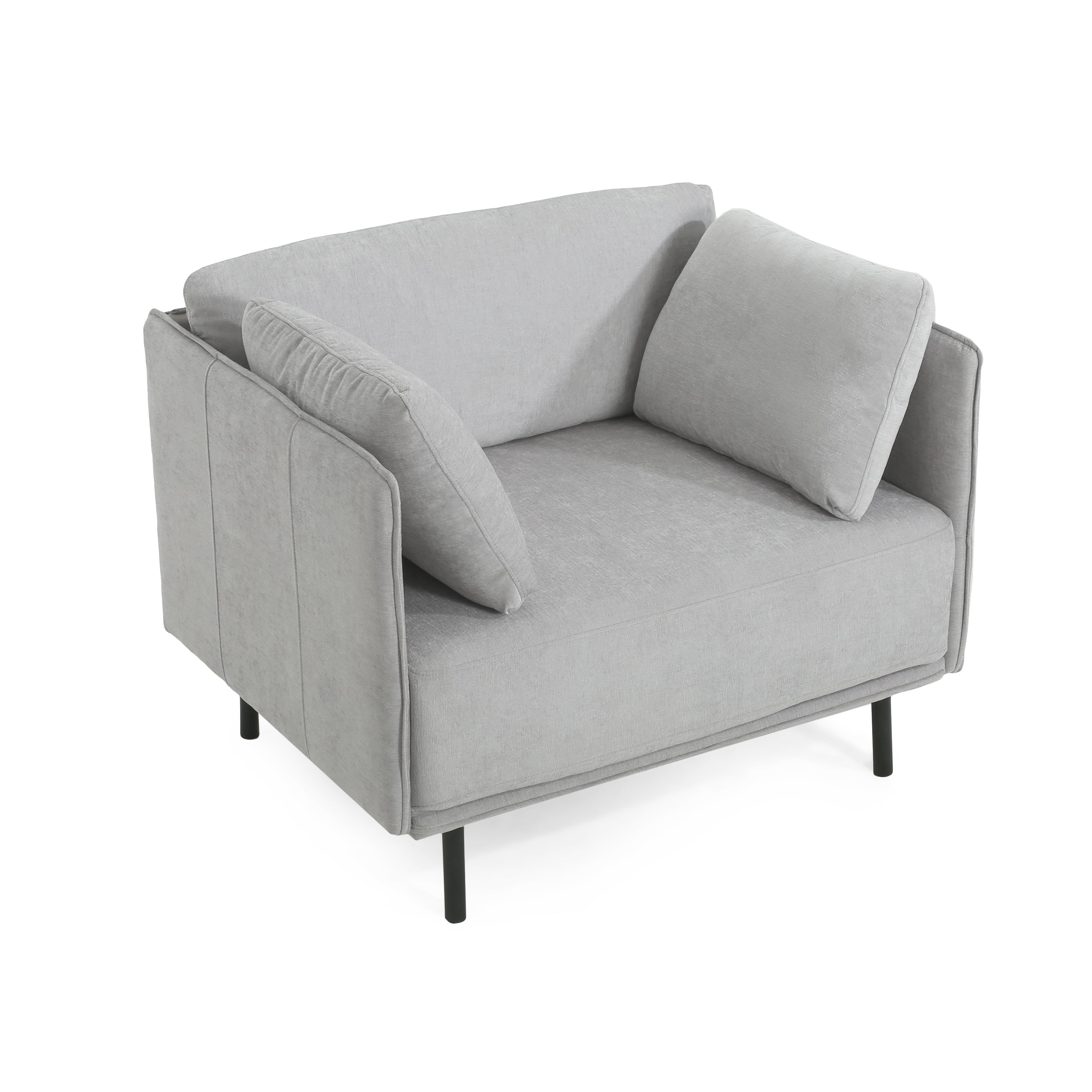 Vintage Grey 39' Lounge Chair with Polyester Upholstery