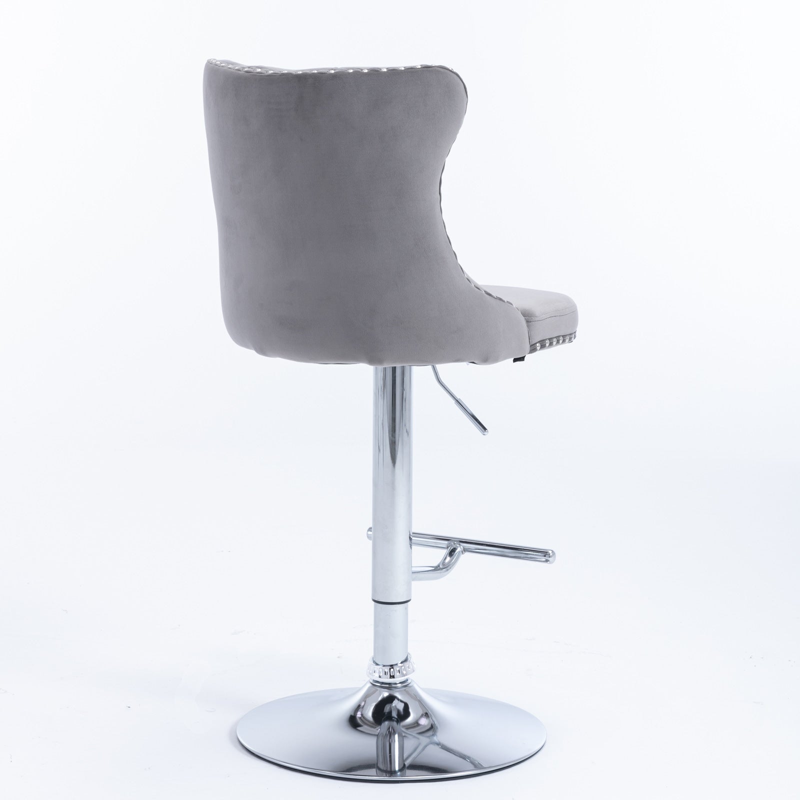 25-33 Inch Modern Velvet Swivel Barstools (Set of 2)