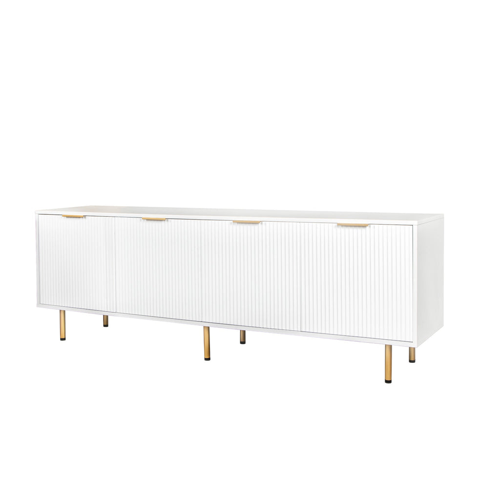 Modern Warm White TV Cabinet for 80 Inch TV Stands
