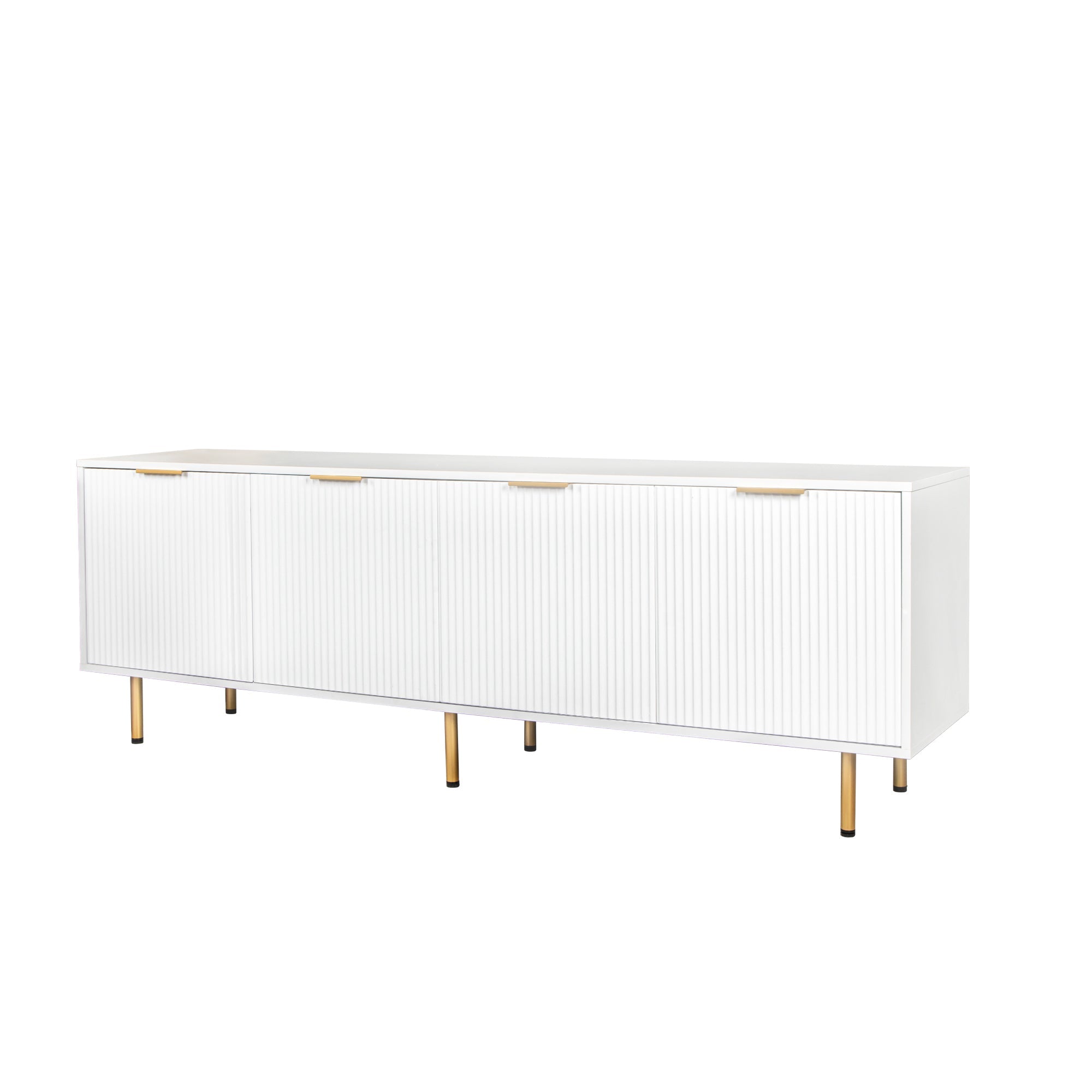 Modern Warm White TV Cabinet for 80 Inch TV Stands