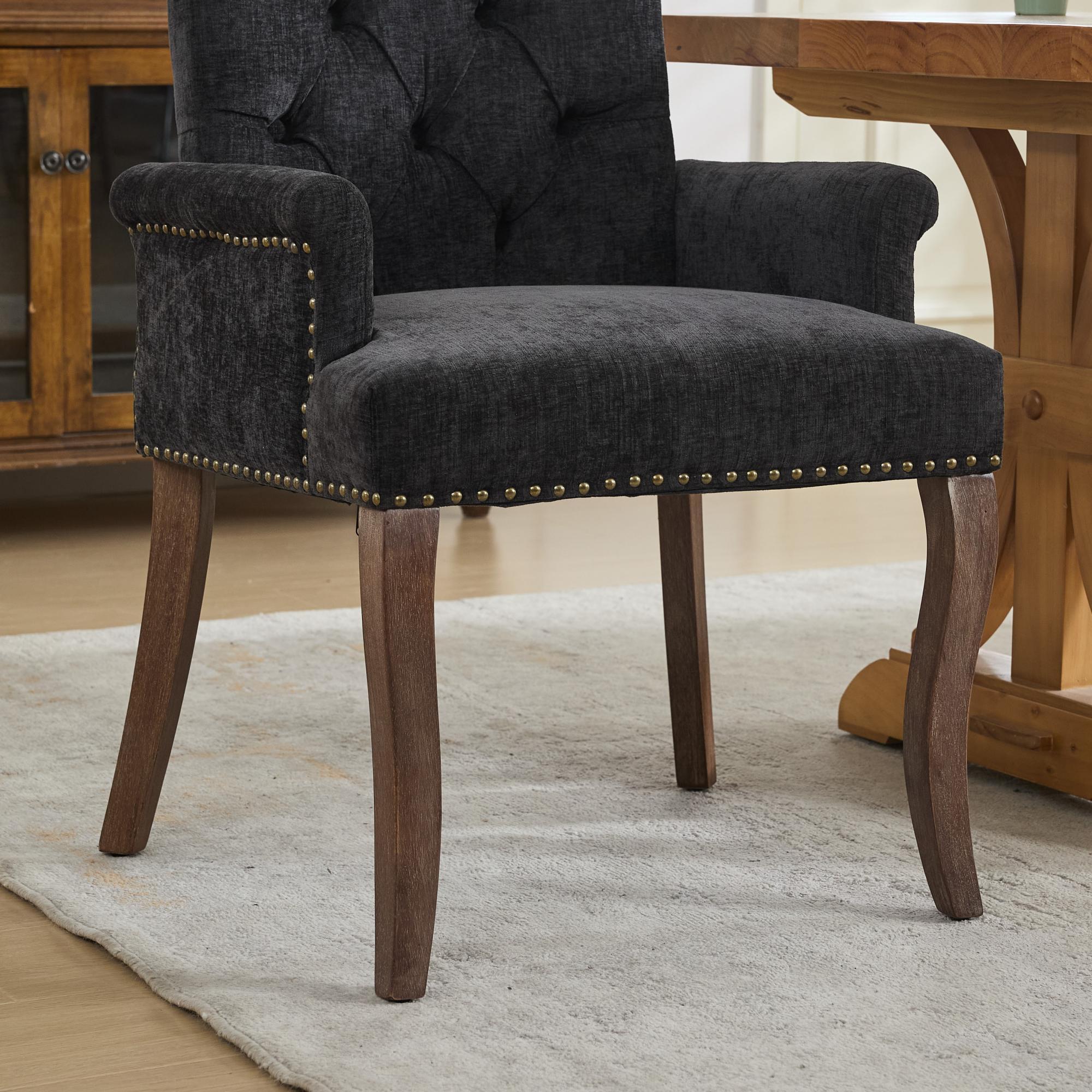 Elegant Upholstered Chenille Fabric Accent Dining Chair