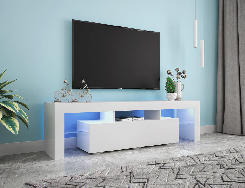 Modern Remote Control 20 Colors LED Lights TV Stand