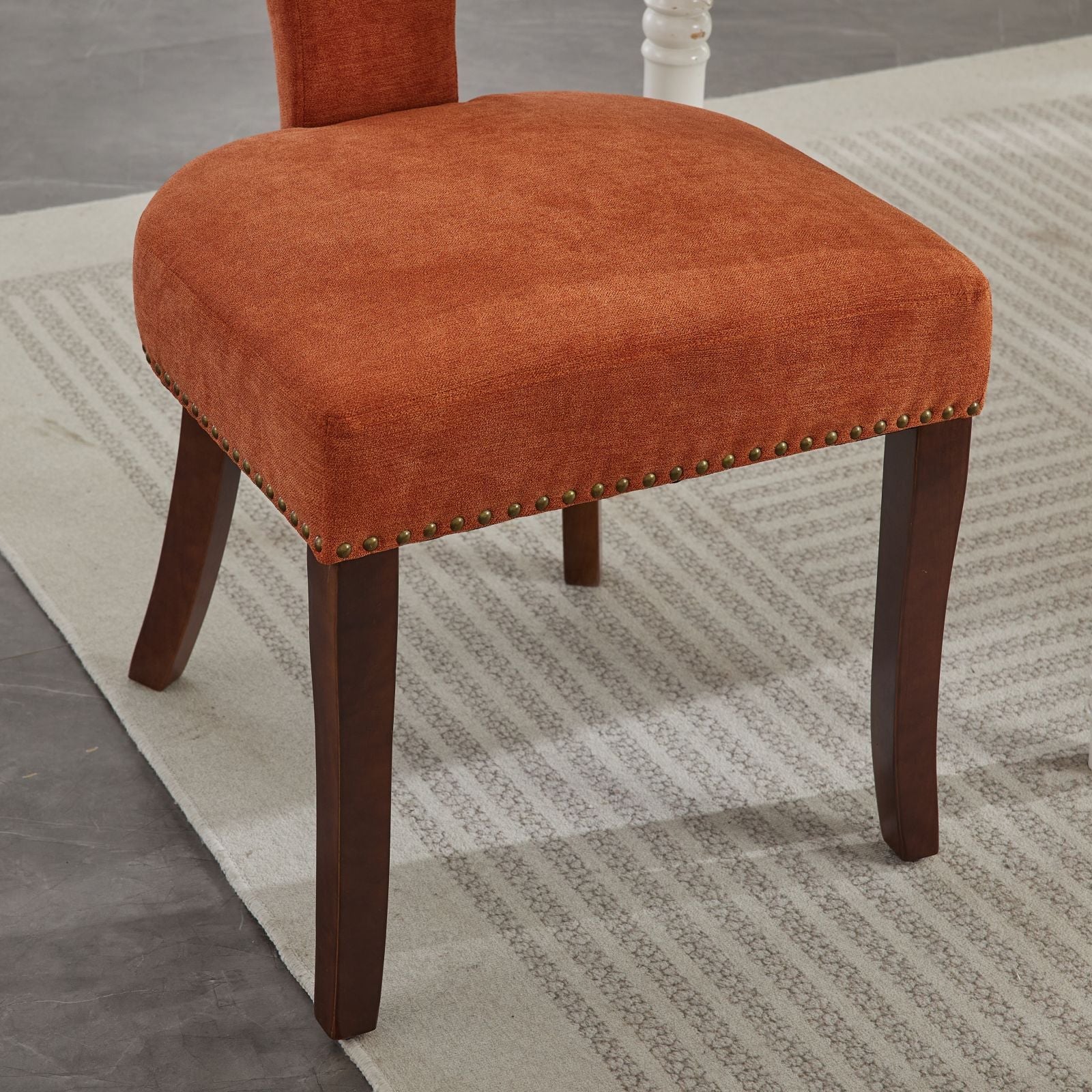 Mid Century Farmhouse Linen Fabric Dining Chairs (Set of 2)