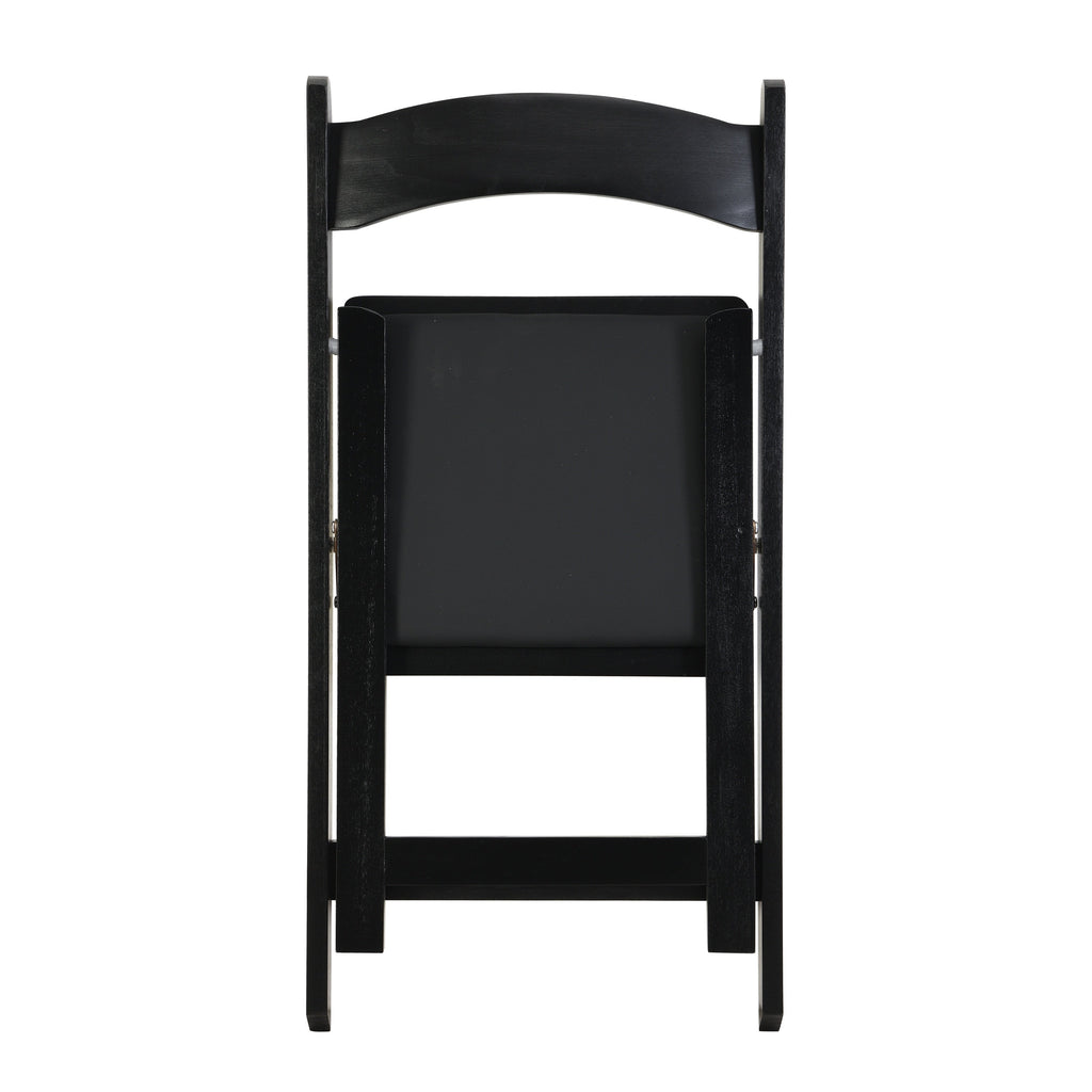Set of 4 Folding Chairs Cushioned Solid Wood Space-Saving Dining Chairs