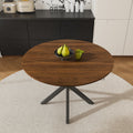 Modern Solid Wood Veneer Retractable Dining Table
