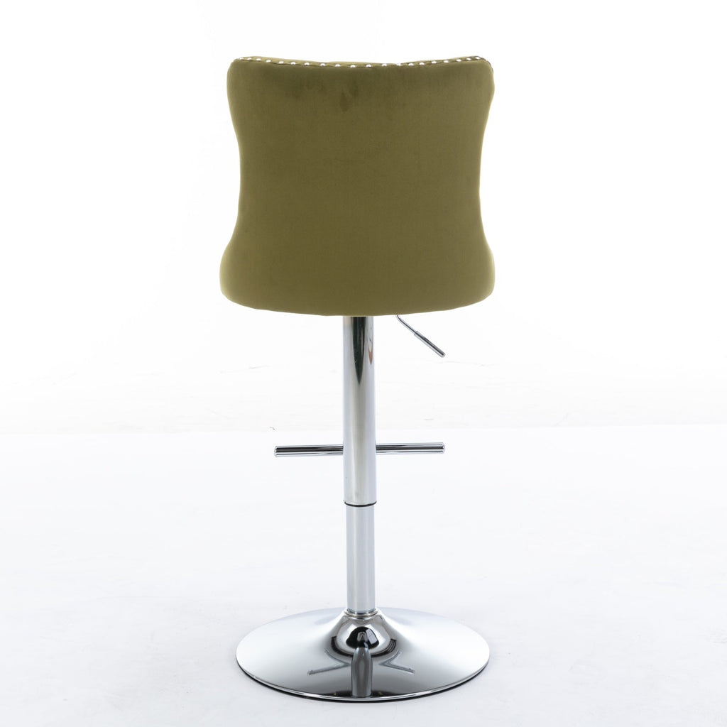 25-33 Inch Modern Velvet Swivel Barstools (Set of 2)