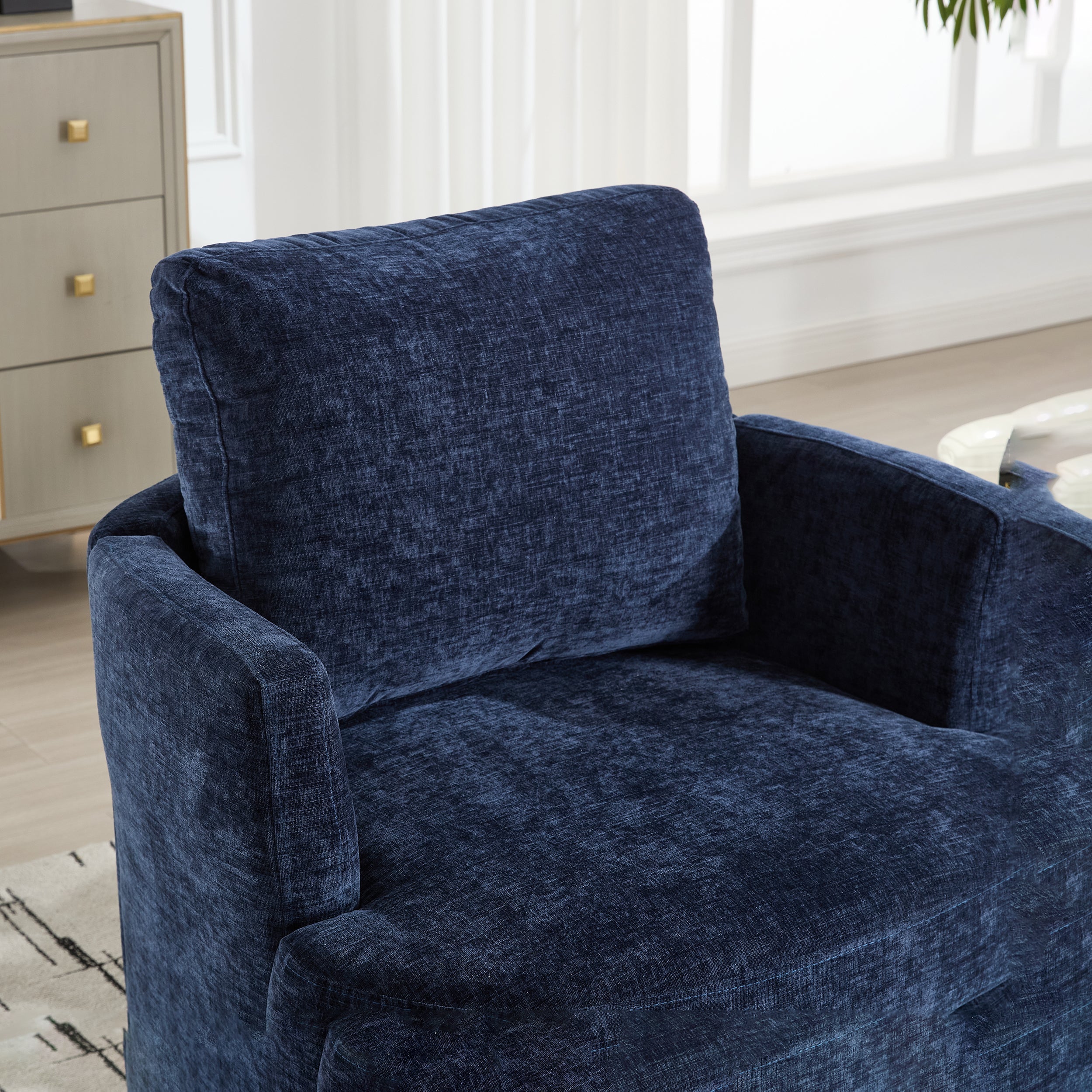 Swivel Chenille Fabric Sofa Chair