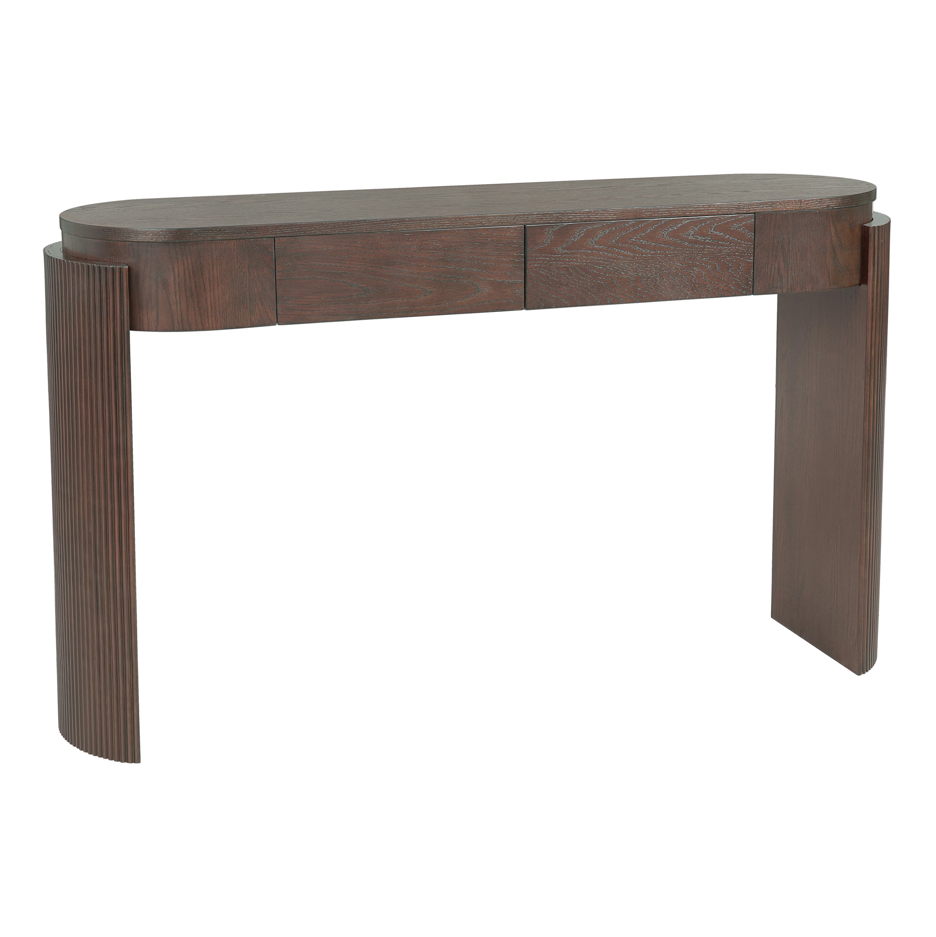 Entryway Console Table with Fluted Legs & Storage Drawers