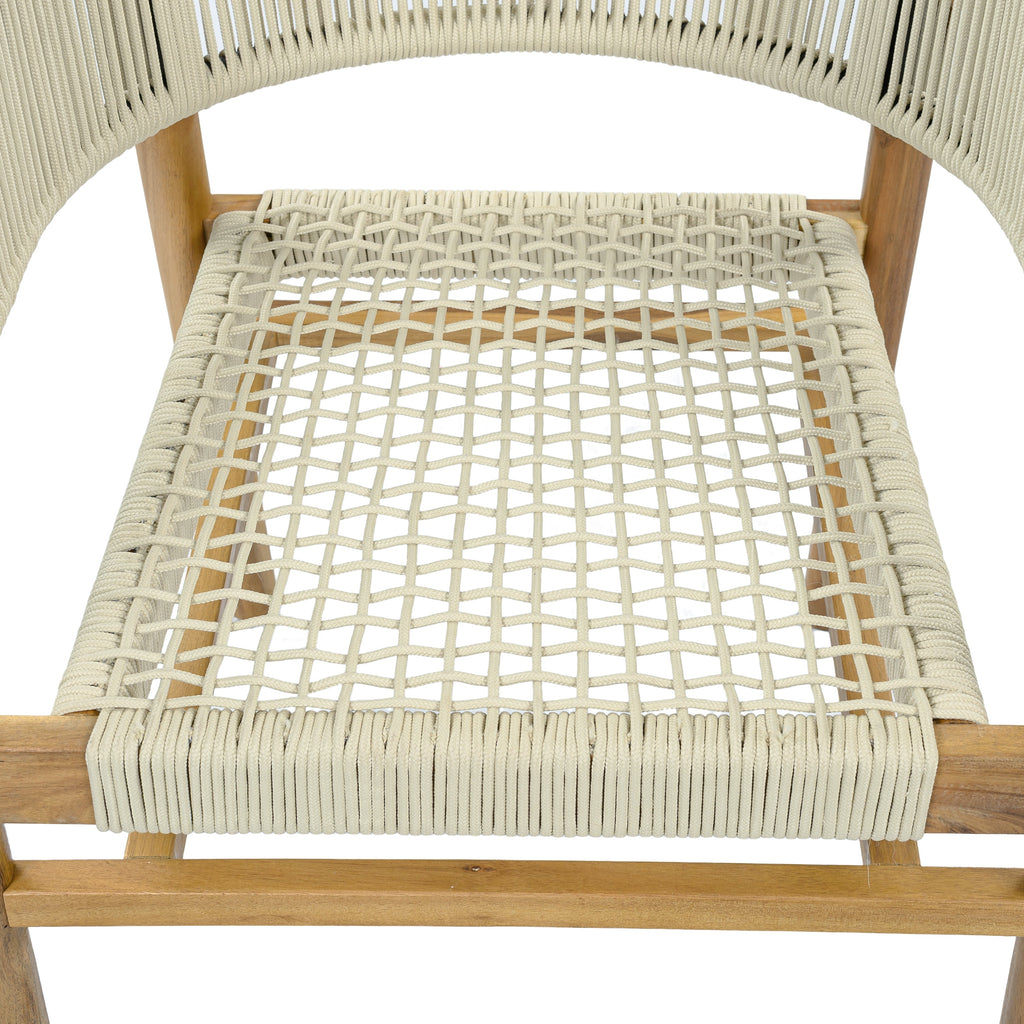 2-seat Woven Outdoor Chairs, Comfy Patio Seating with Elegant Teak Finish
