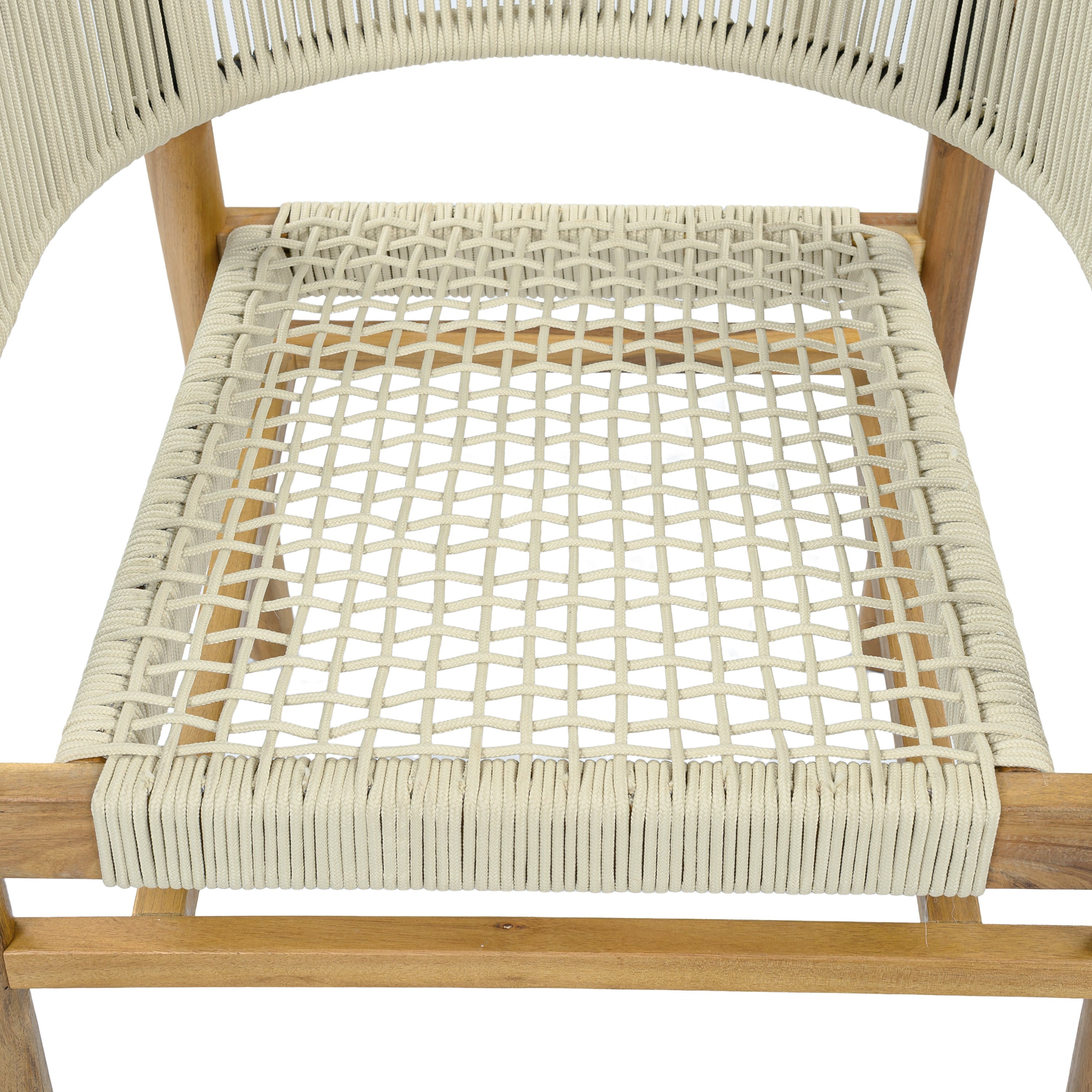 2-seat Woven Outdoor Chairs, Comfy Patio Seating with Elegant Teak Finish