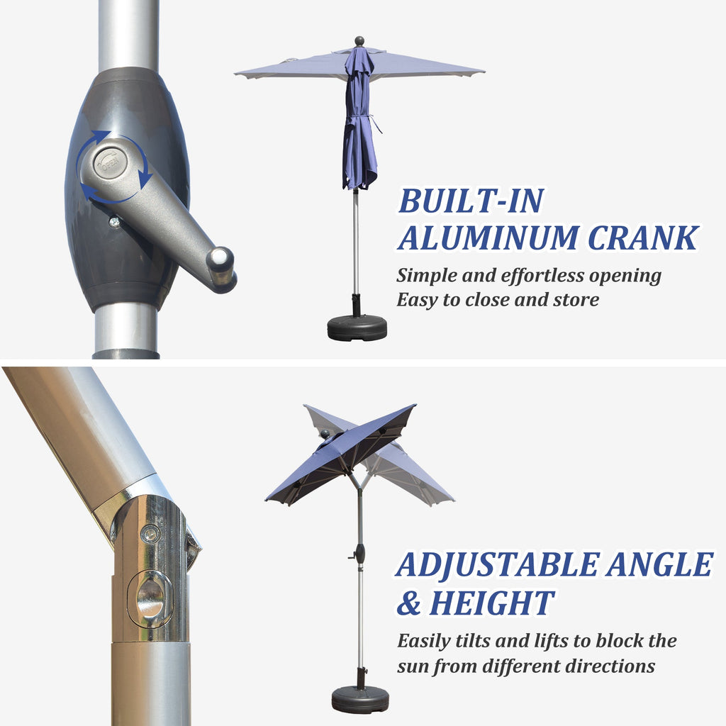 10ft Rectangle Patio Umbrella with Crank Lift and Tilt Function (Base Not Included)