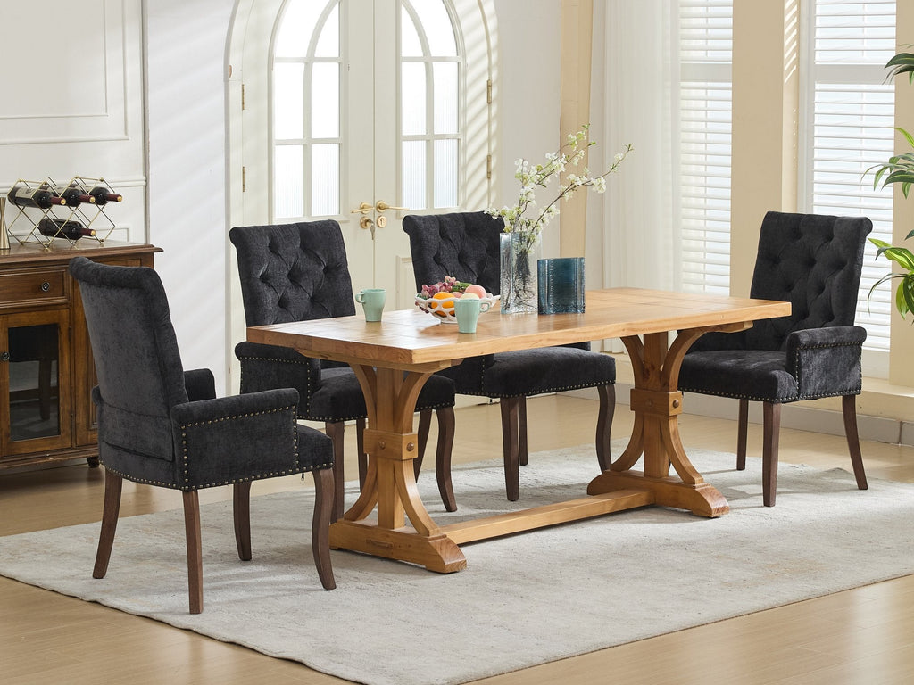 Elegant Upholstered Chenille Fabric Accent Dining Chair