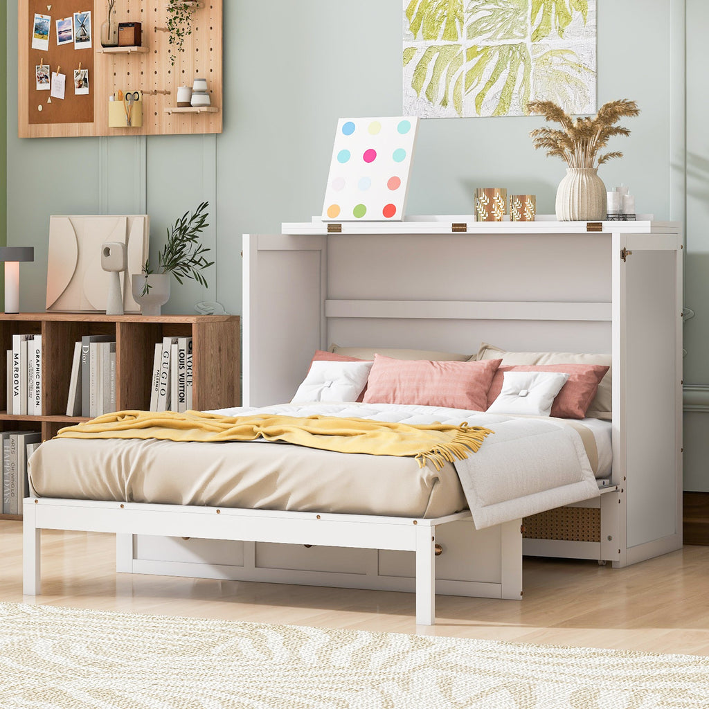 Full Size Murphy Bed with Large Drawers