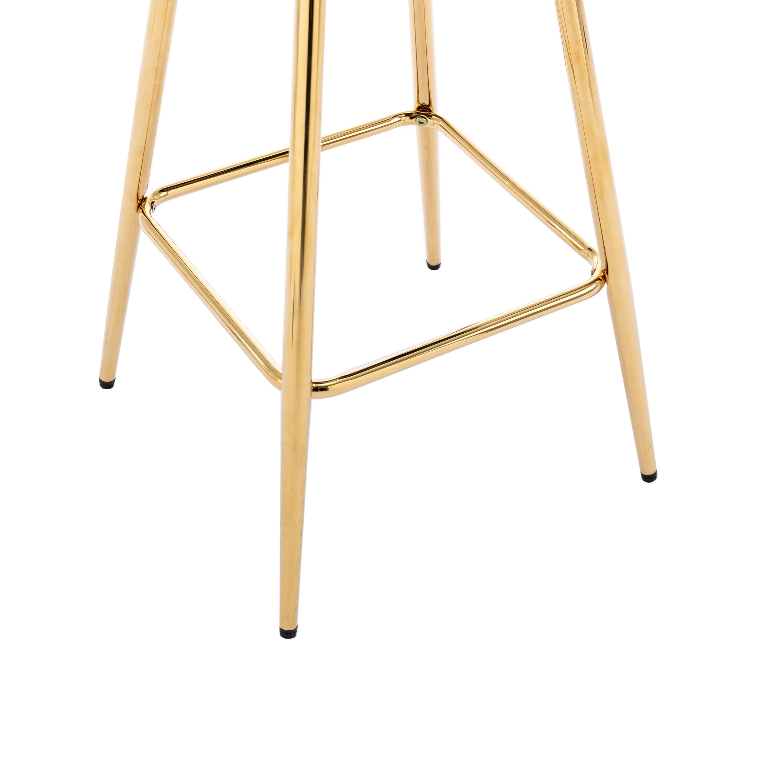 Velvet Bar Stools with Chrome Footrest and Base（Set of 2)