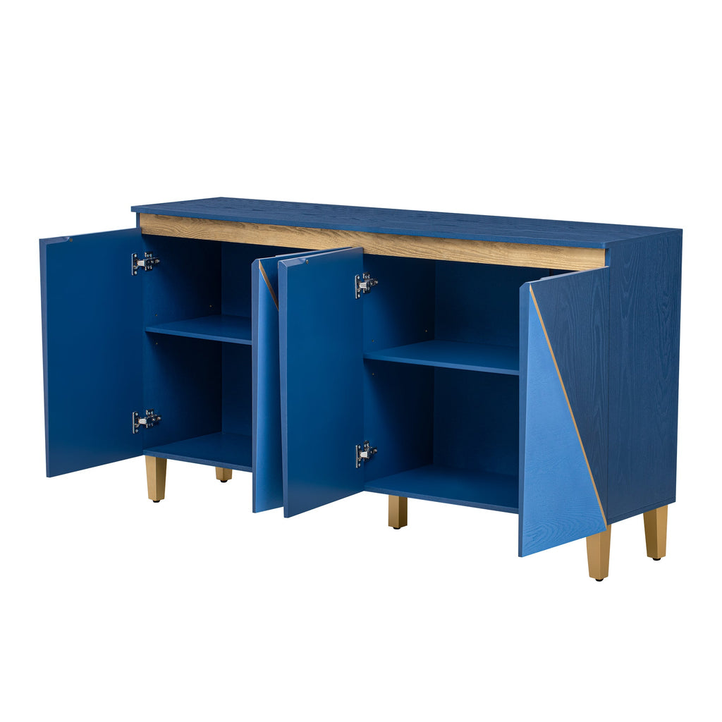 60' Retro Sideboard Cabinet with Adjustable Shelves