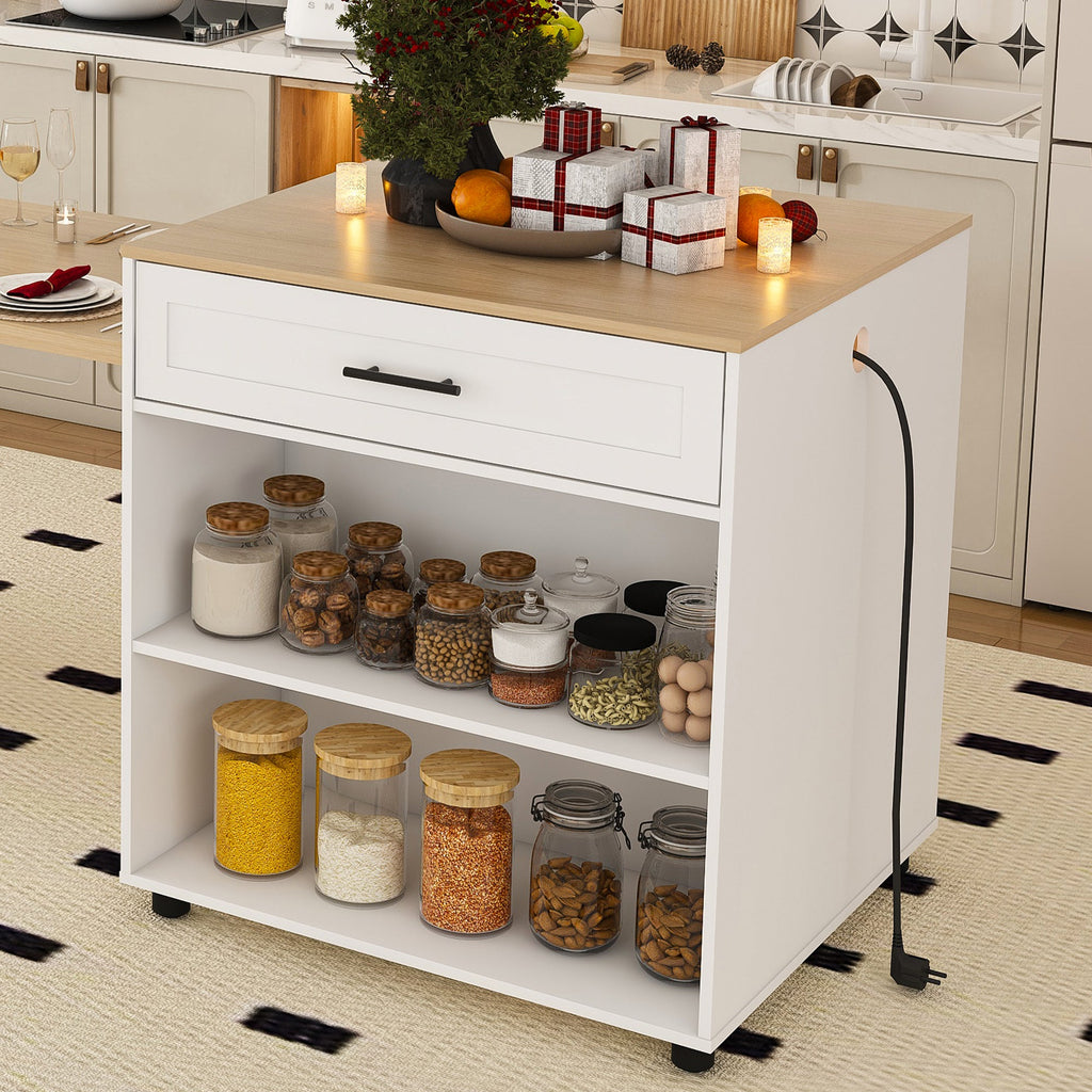 Expandable Kitchen Island with Dining Table